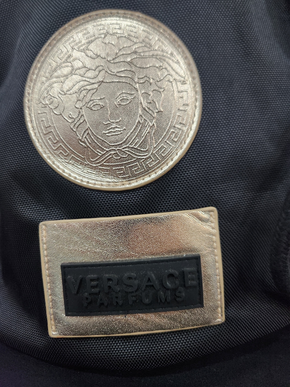 Men's Versace Backpack with Gold Accents